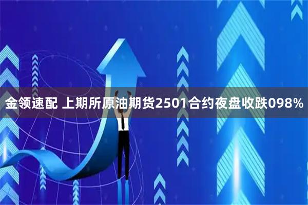 金领速配 上期所原油期货2501合约夜盘收跌098%